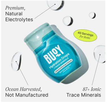 blue and white liquid package for hydration drops