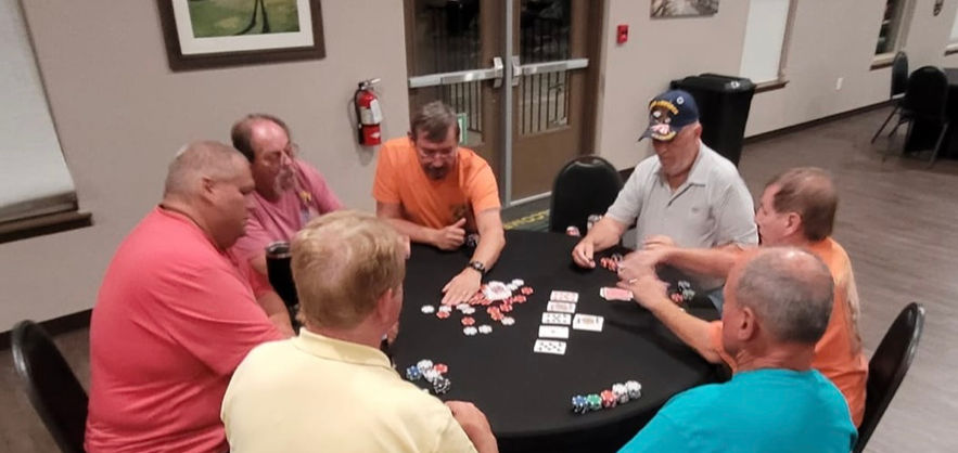 Men playing cards at KeystoneHeightsRV