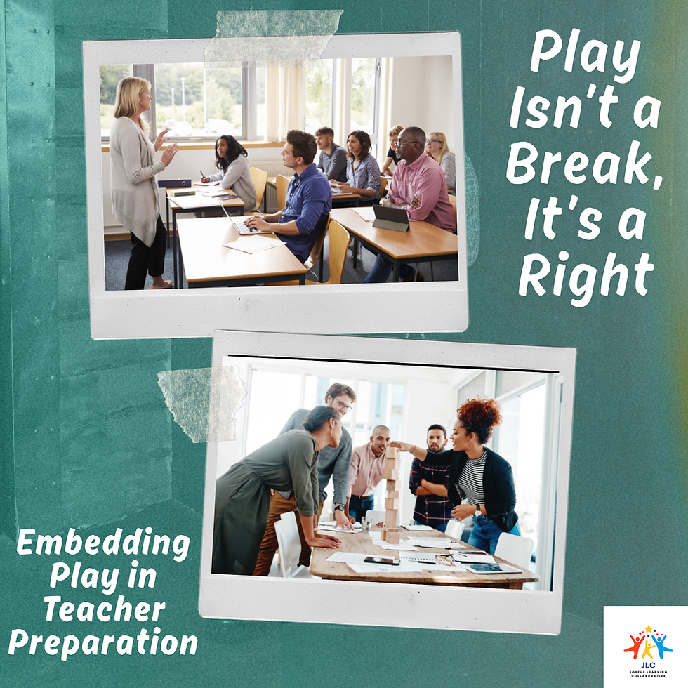 Play Isn’t a Break, It’s a Right: Embedding Play in Teacher Preparation