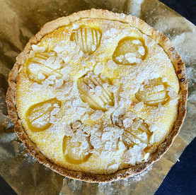 Birnenkuchen mit Marzipan