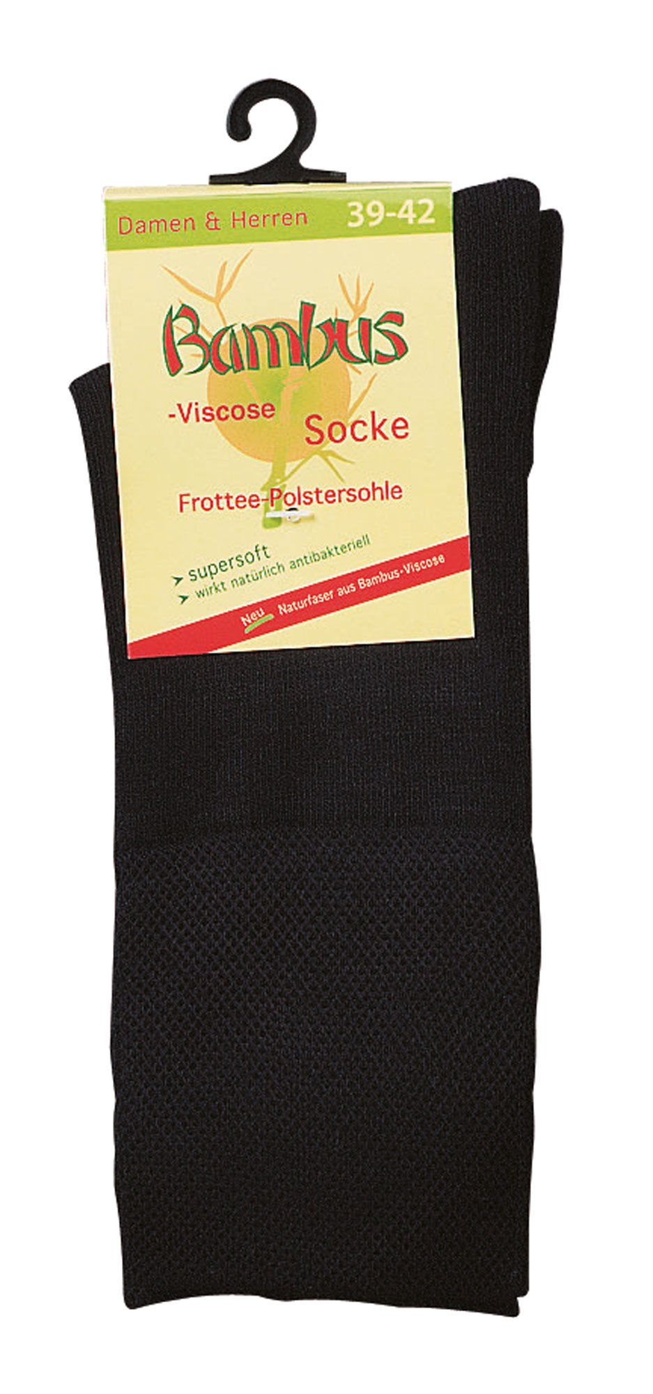 Miniaturbild: 3 Paar Bambus-Wellnesssocken mit Polstersohle, schwarz, enormer Tragkomfort