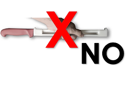 Cuchillo jamonero anti-accidentes