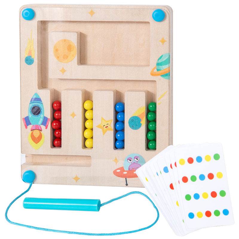Placa de labirinto de madeira para crianças, formato magnético, montessori, geom