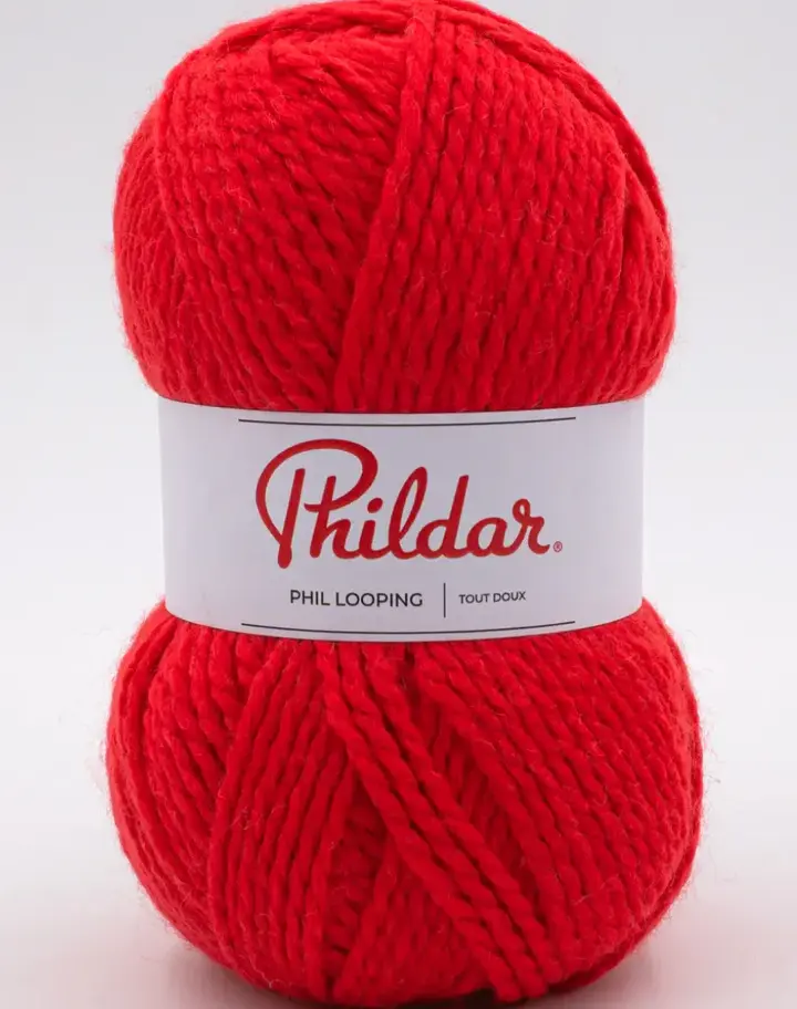 Pelote de laine PHILDAR Phil Looping coloris Rouge