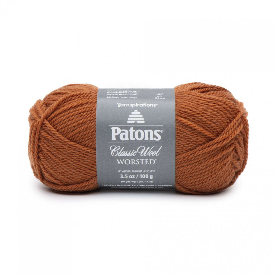 balle de laine PATONS CLASSIC WOOL WORSTED PUMPKIN 77605