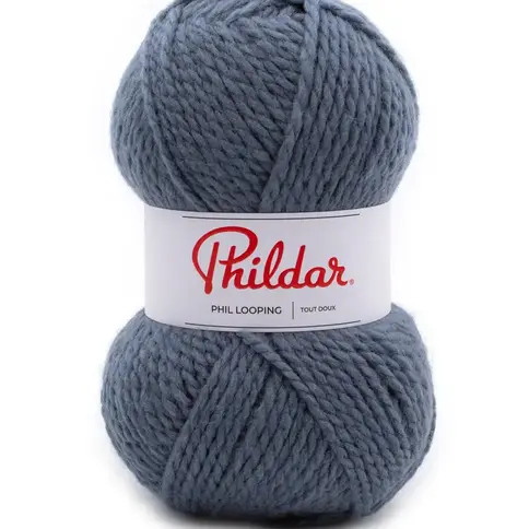 Pelote de laine PHILDAR Looping coloris Jean 34313.1410