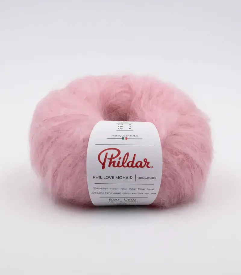 balle de laine phildar love mohair rose
