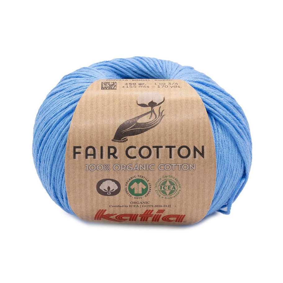 balle de laine KATIA FAIR COTTON 56 BLEU