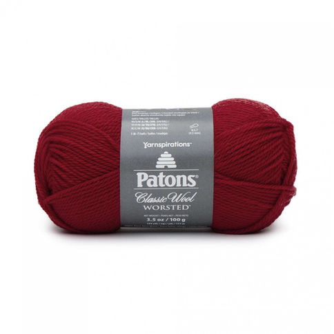 balle de laine PATONS CLASSIC WOOL WORSTED RED 00230