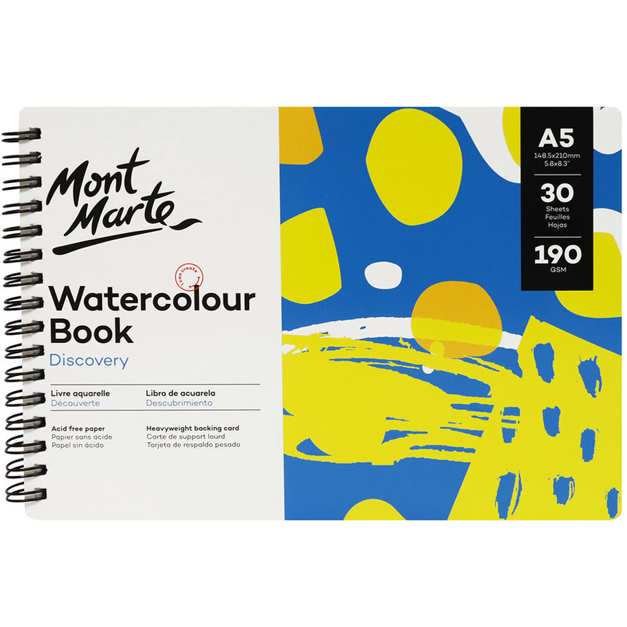 image du cachier d'aquarelle MONT MARTE CAHIER AQUARELLES 190GMS A5 MMMSB0123