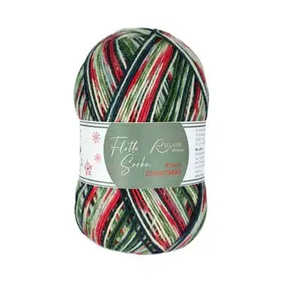 balle de laine rellana flotte sock de noël couleur 0124