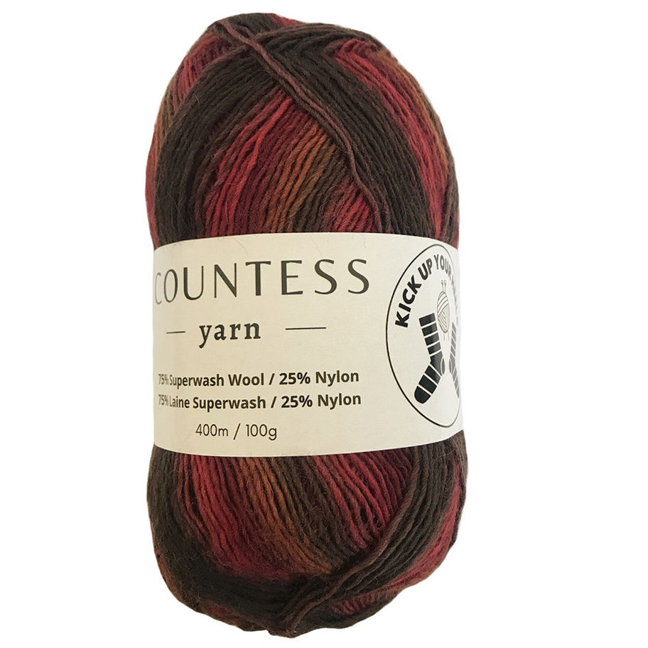 balle de laine COUNTESS LAINE A BAS CYKH-39 BRUN-ROUILLE