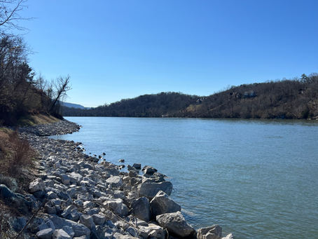view of river on cold winter day