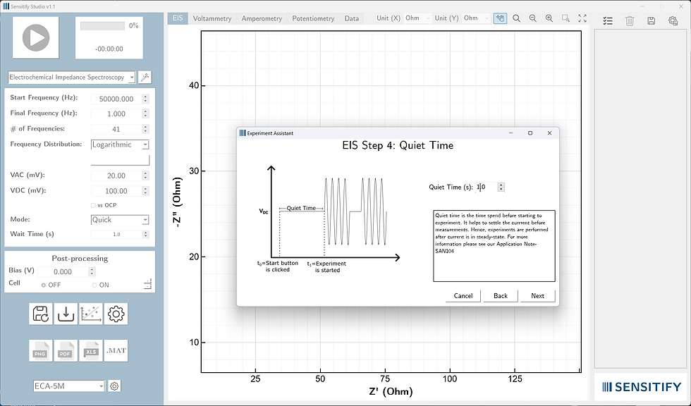 Fig. 10 Quiet time selection window