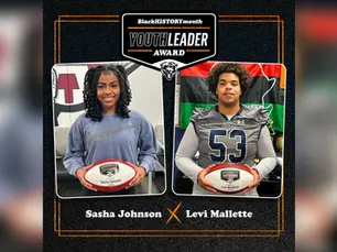 Levi Mallette presented with Chicago Bears Black History Month Leader Award