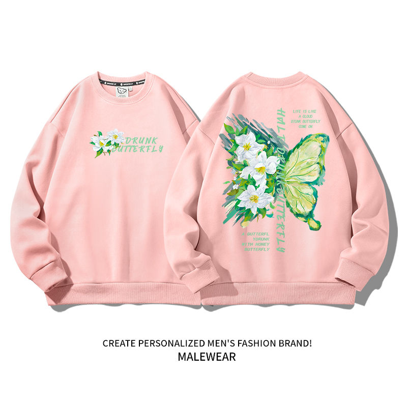 Thumbnail: Men's Hooded Fleece-Lined Autumn/Winter 2025 New Loose-Fitting Men's Sweatshirt