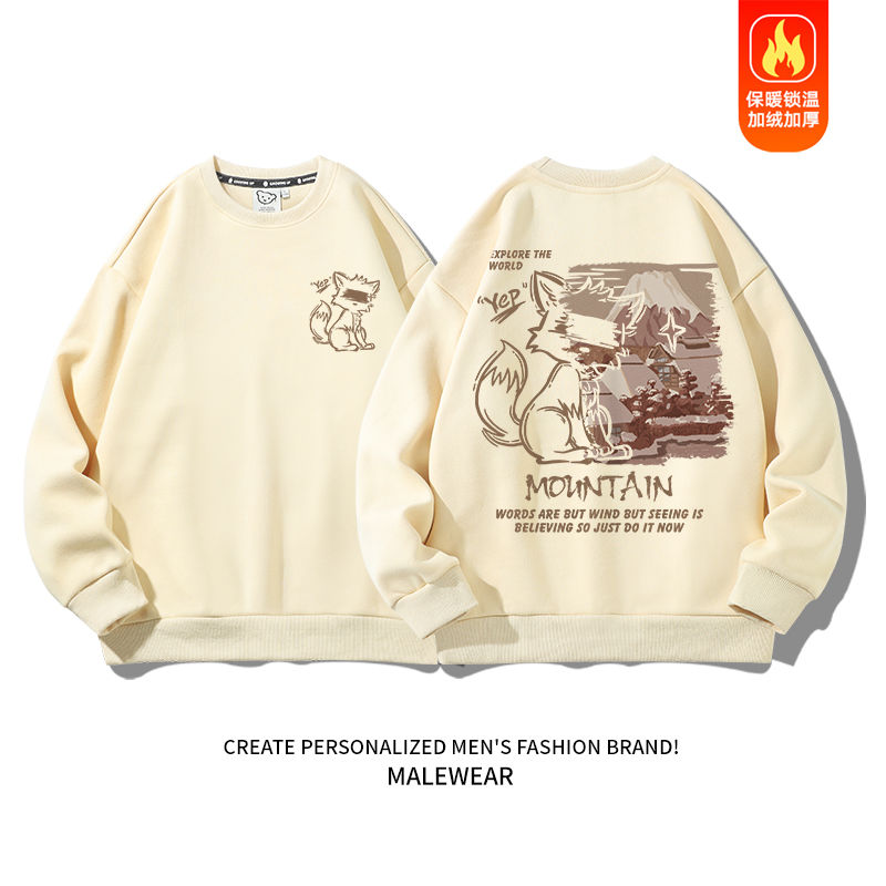 Thumbnail: New autumn/winter loose-fitting top, retro long-sleeved couple sweatshirt