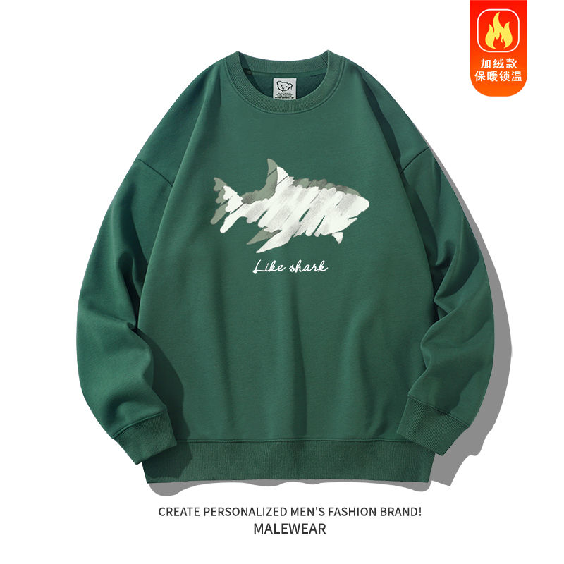 Thumbnail: Simple graffiti design printed crew neck loose sweatshirt