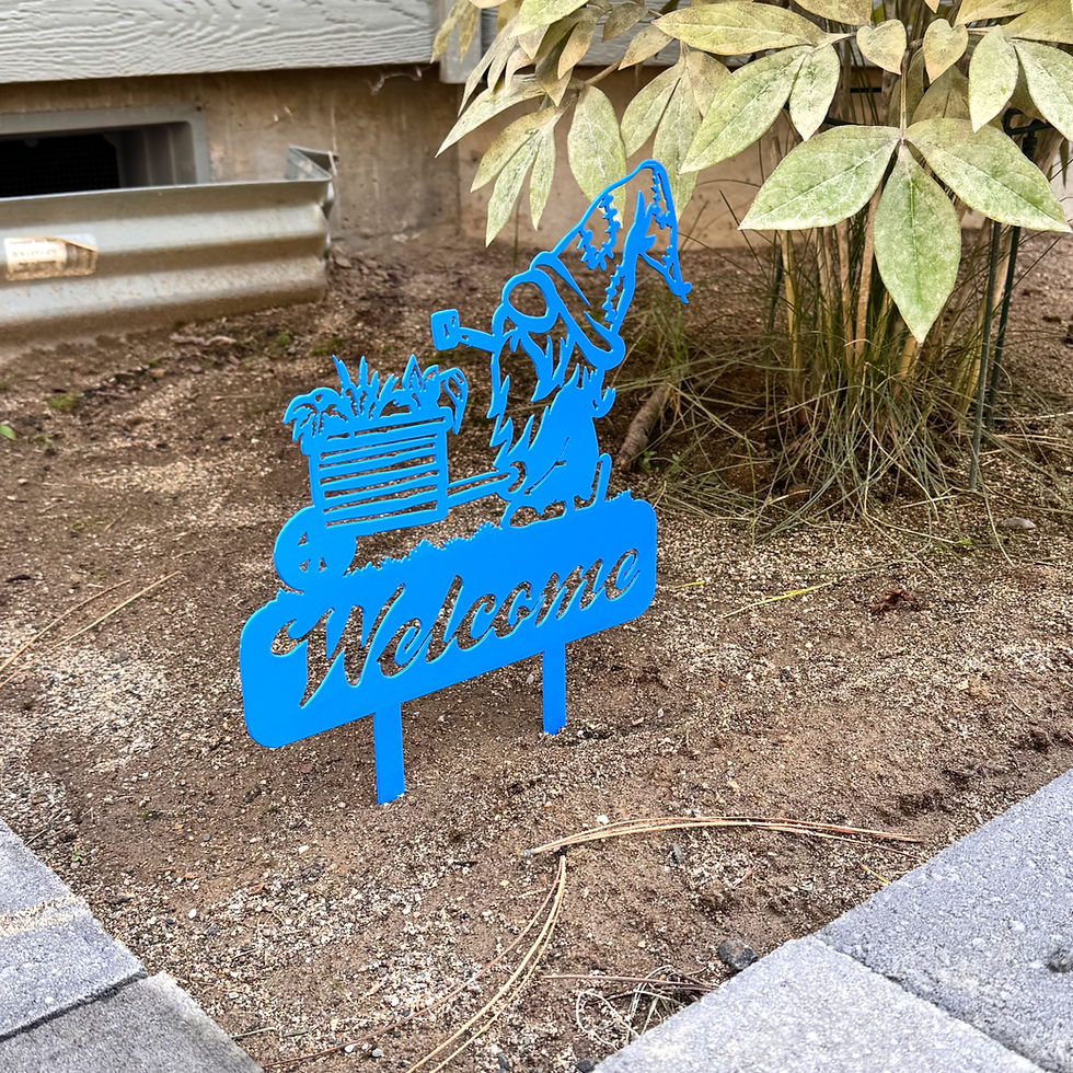 Thumbnail: Gnome Welcome Metal Yard Stake – Whimsical Garden Decor for Outdoor Spaces |