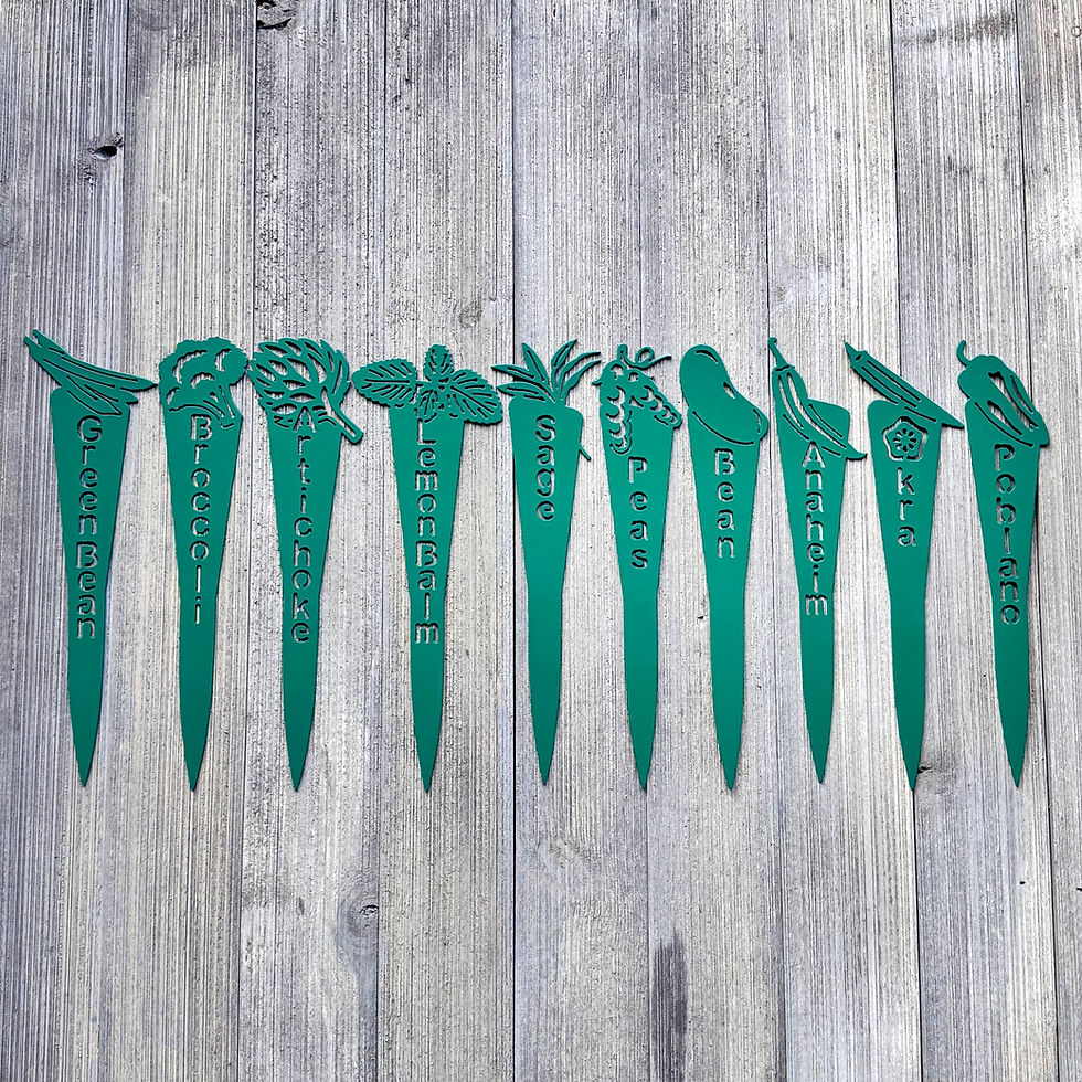 Thumbnail: Metal Garden Stake – Choose Your Plant – Powder Coated Steel Garden Marker – Out