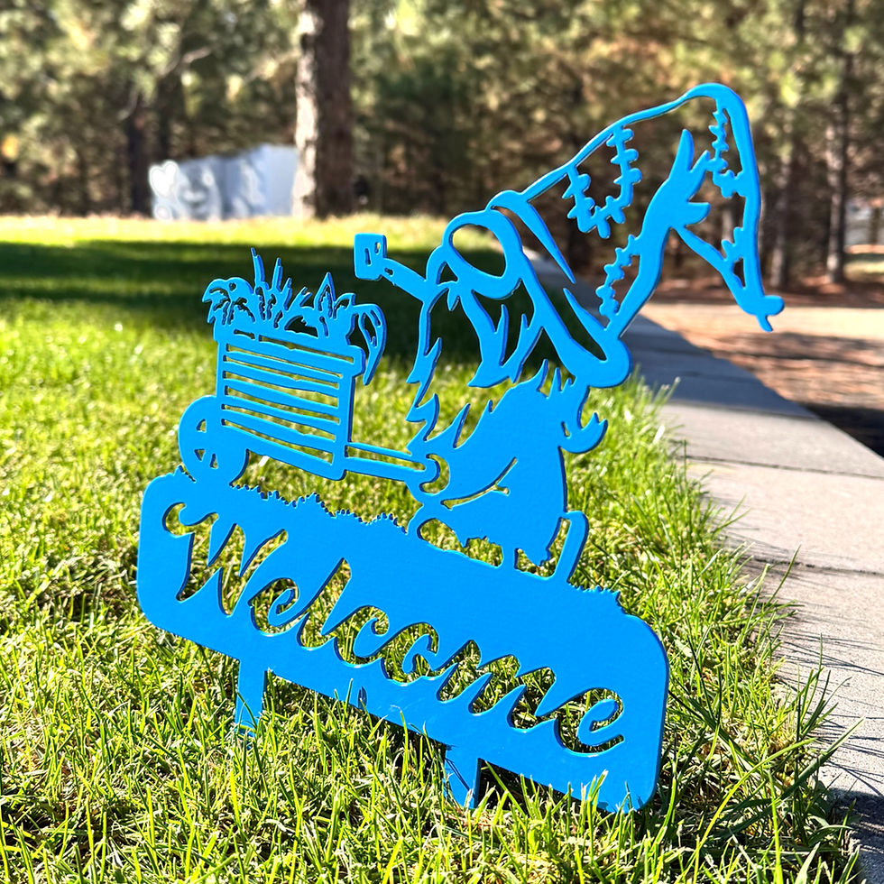 Thumbnail: Gnome Welcome Metal Yard Stake – Whimsical Garden Decor for Outdoor Spaces |