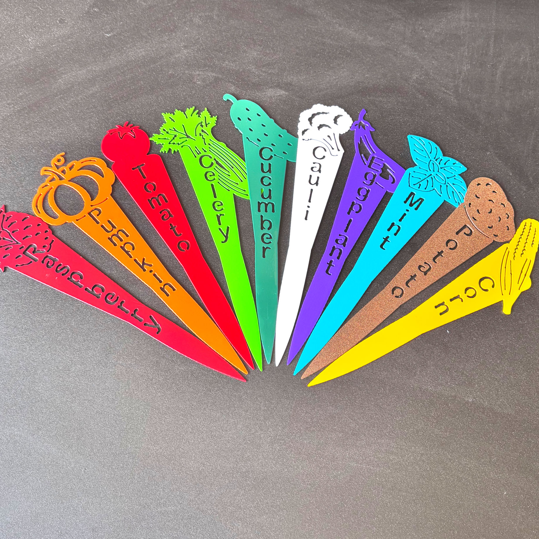 Build Your Own Garden Marker Set – Choose Your Plants – Durable, Powdercoated Me