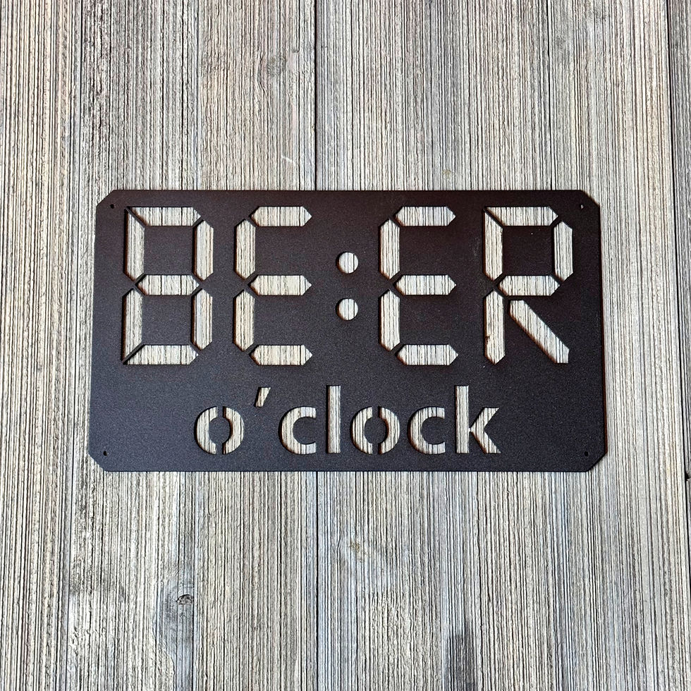 Thumbnail: Beer O’Clock Metal Sign | Digital Clock-Style Beer Wall Art | Funny Bar Decor |