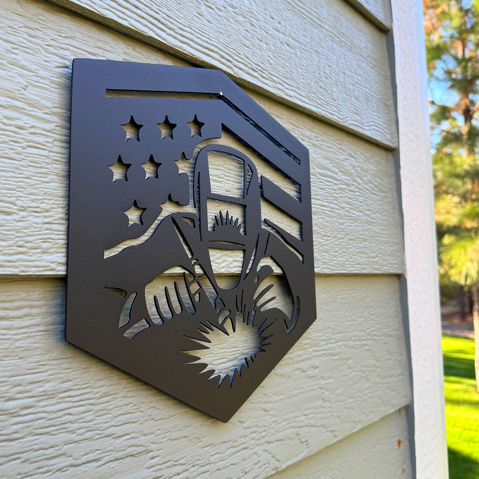 Thumbnail: Welder Flag | Welder Metal Sign | American Flag Welding Art | Tradesman Wall