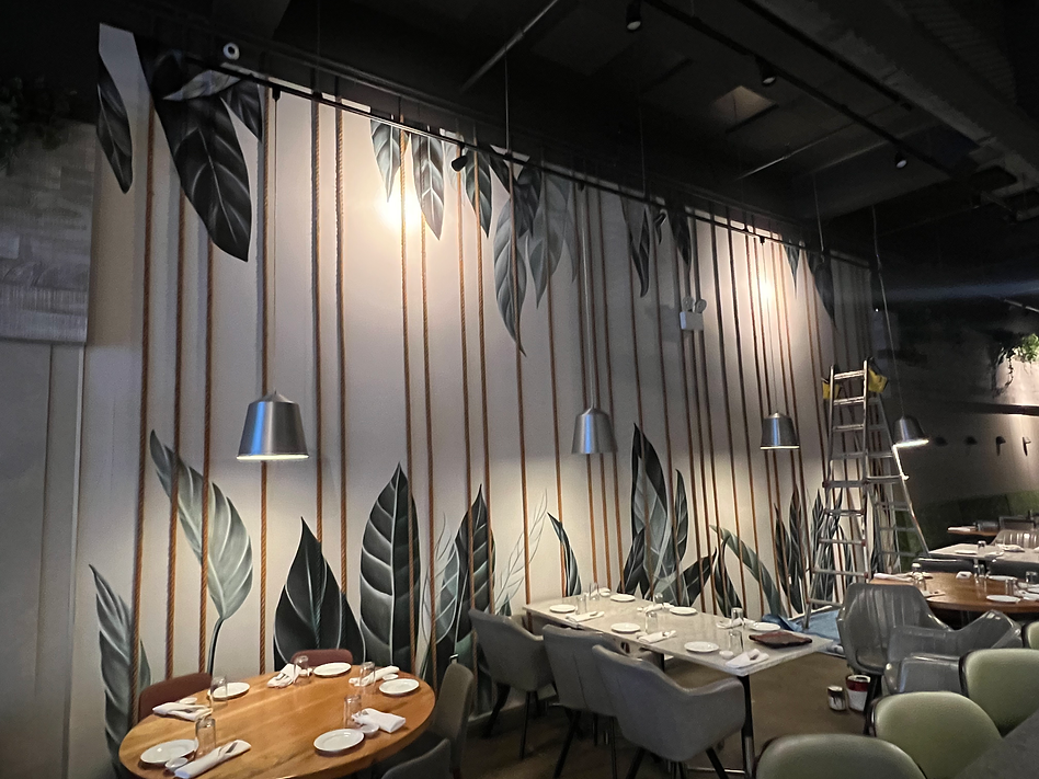 leaves luxury mural