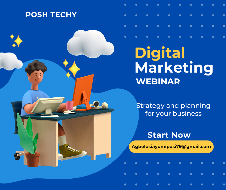 Purple and Yellow Digital Marketing Webinar Facebook Post