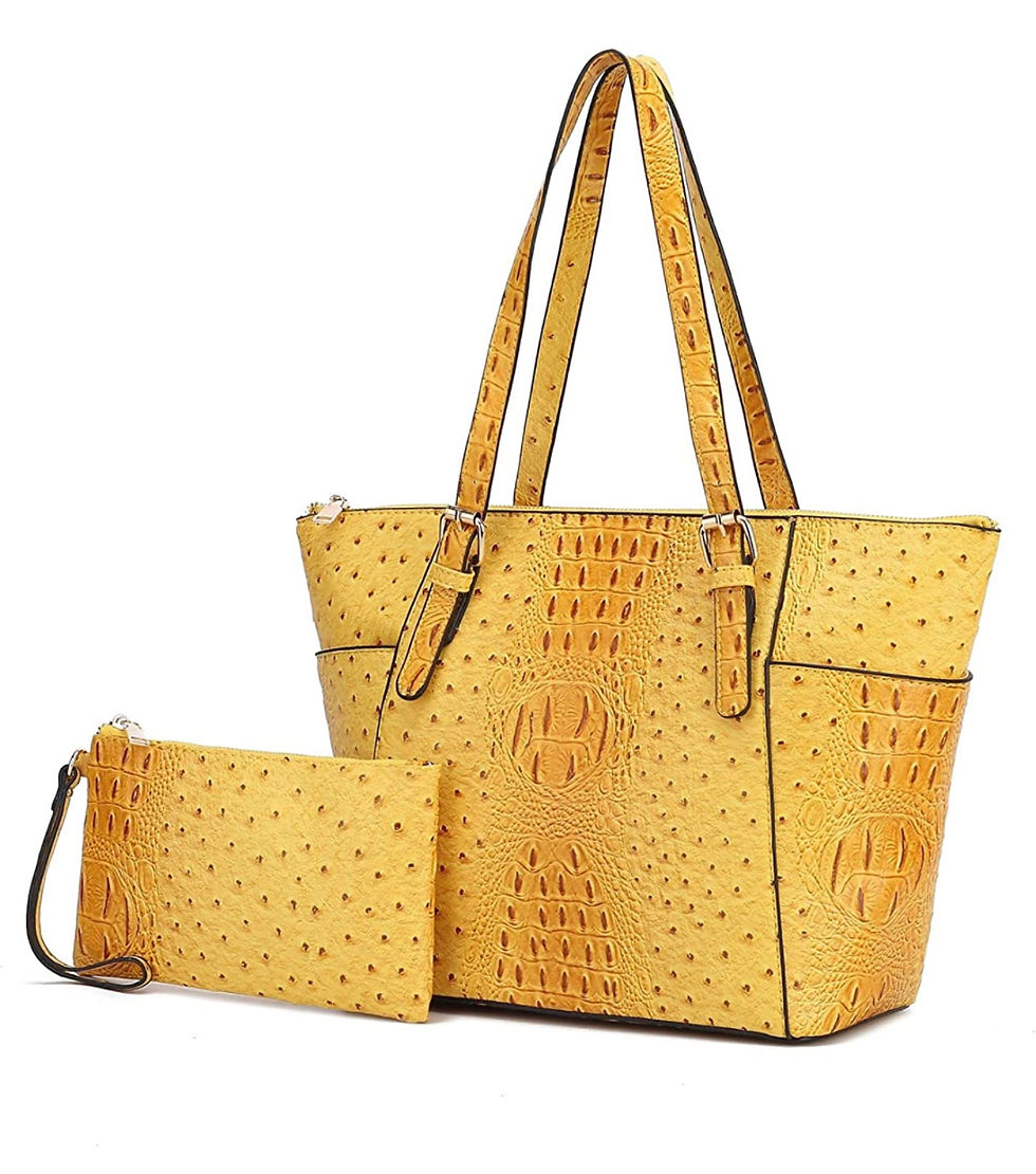 Thumbnail: Ostrich Print Tote Set