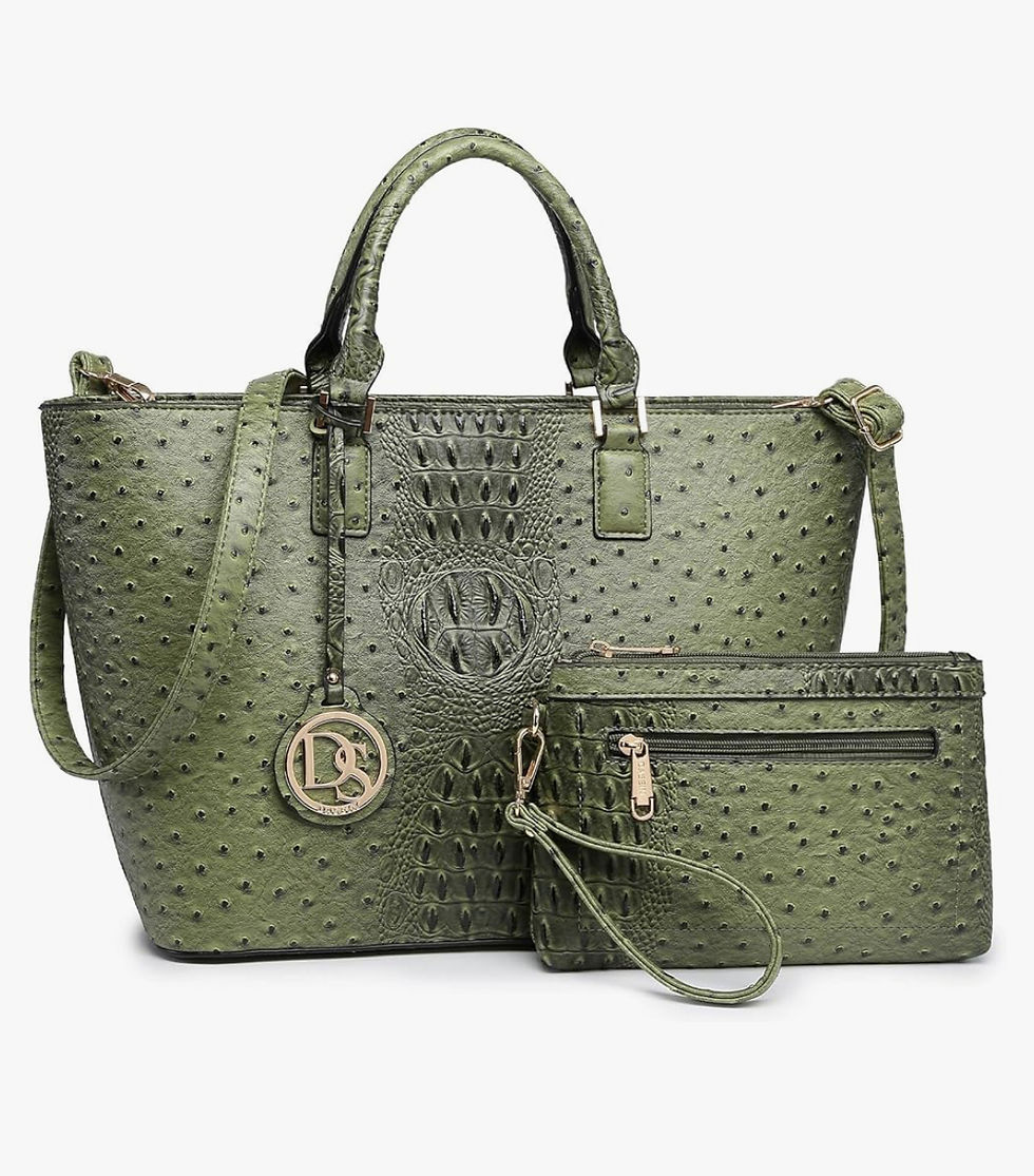 Thumbnail: Ostrich Croc Tote Set