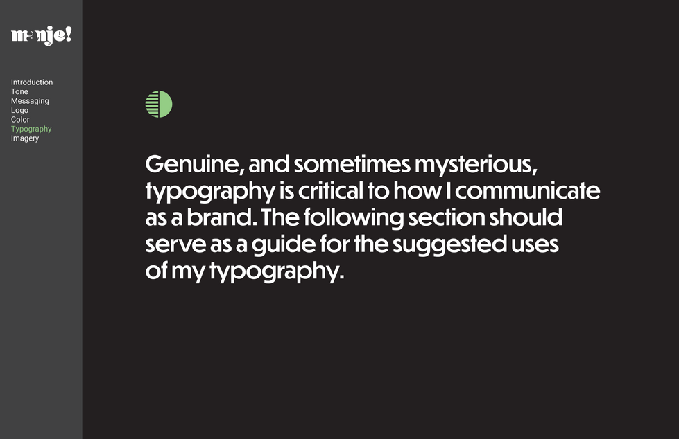 manje brand guidelines type intro