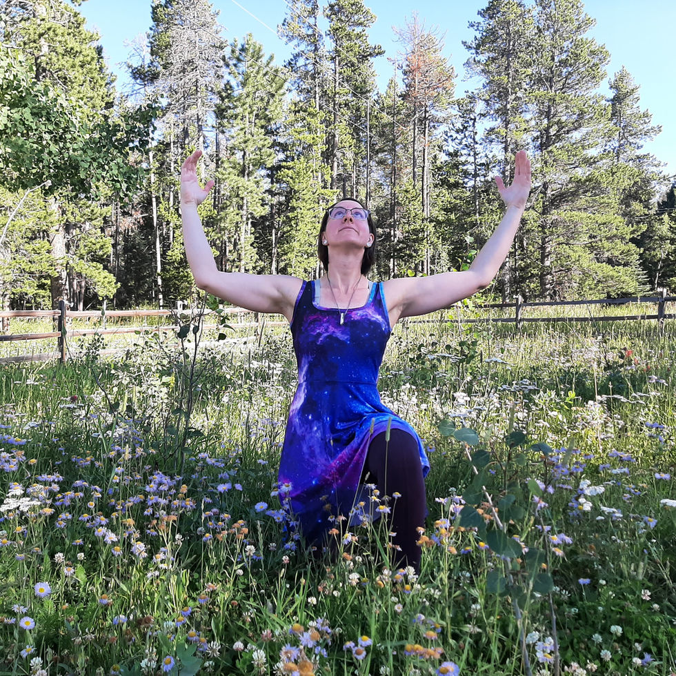 Dru Yoga instructor Teri Fox in a yoga pose
