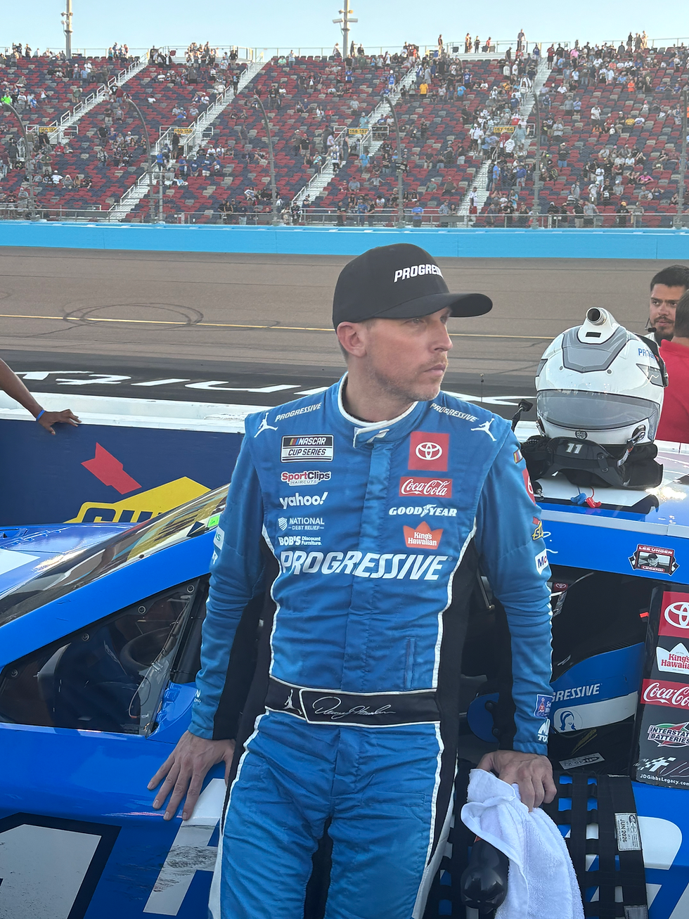 Denny Hamlin in disbelief after losing 2025 NASCAR Cup Series championship.