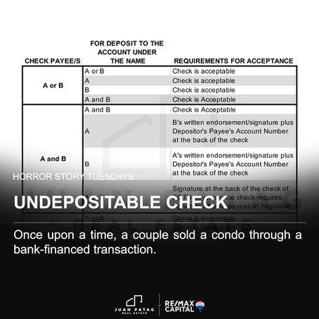 UNDEPOSITABLE CHECK