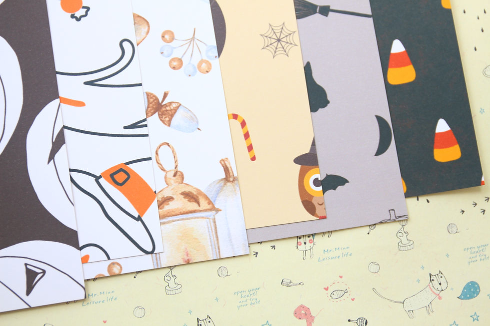 Thumbnail: set 01 halloween patterns mix printed card stock