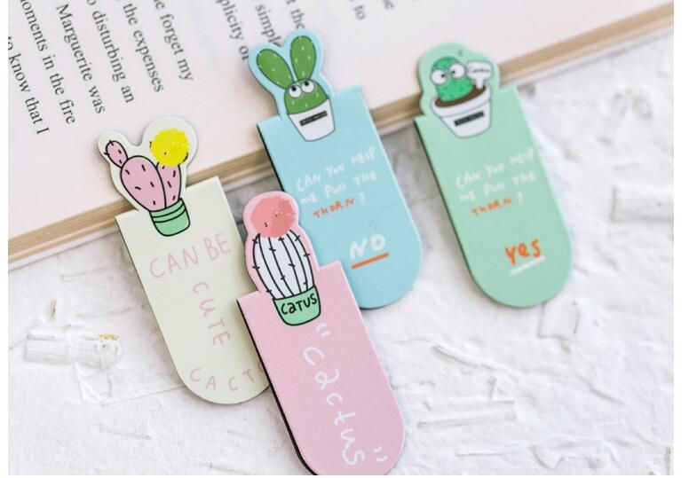 Thumbnail: hello cactus cartoon magnetic bookmarks