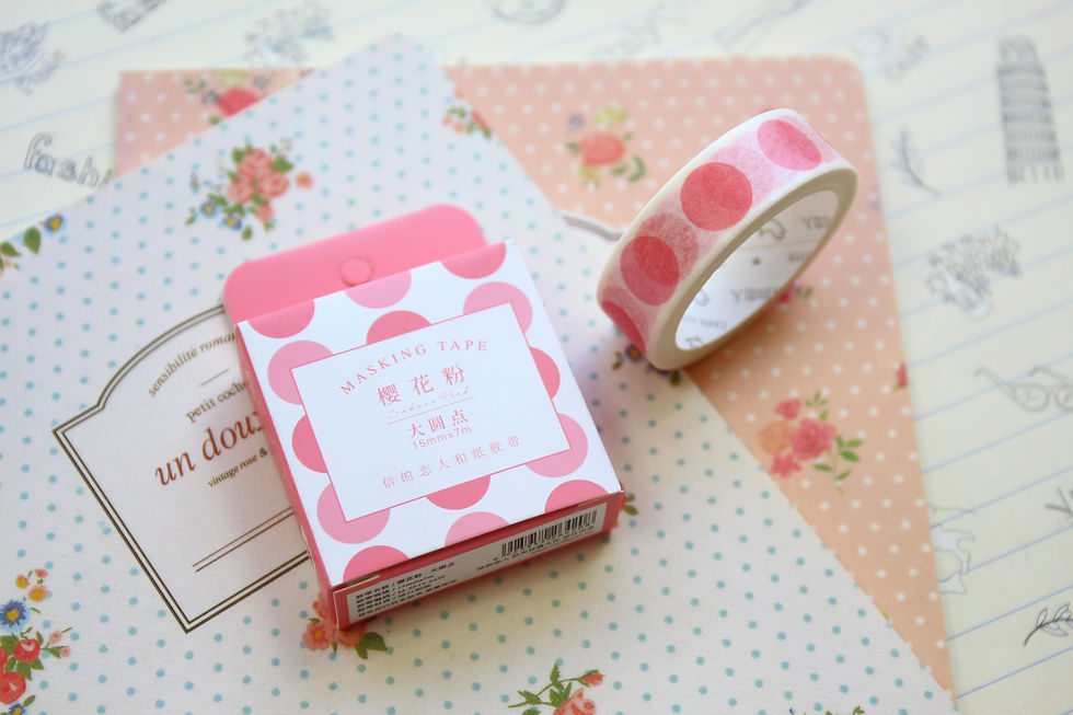 Thumbnail: pink big dots cardlover simple series washi tape