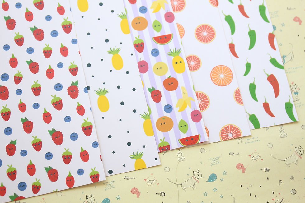 Thumbnail: set 01 big healthy food patterns printed card stock