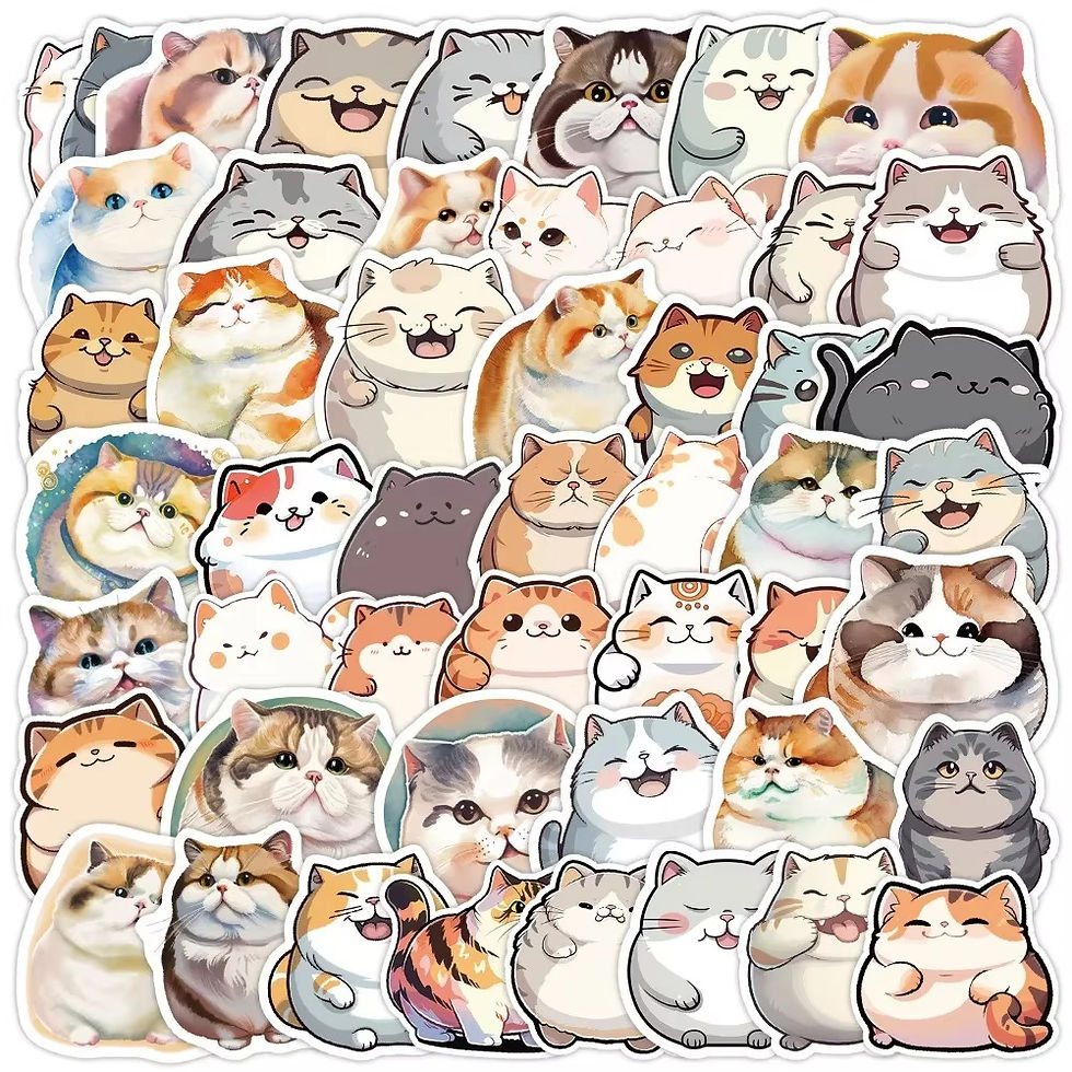 Thumbnail: fat cats large cute cartoon stickers