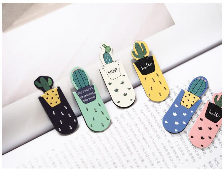 Thumbnail: hello cactus cartoon magnetic bookmarks
