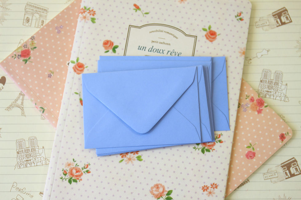 Thumbnail: wedgewood blue colour mini envelopes & note cards