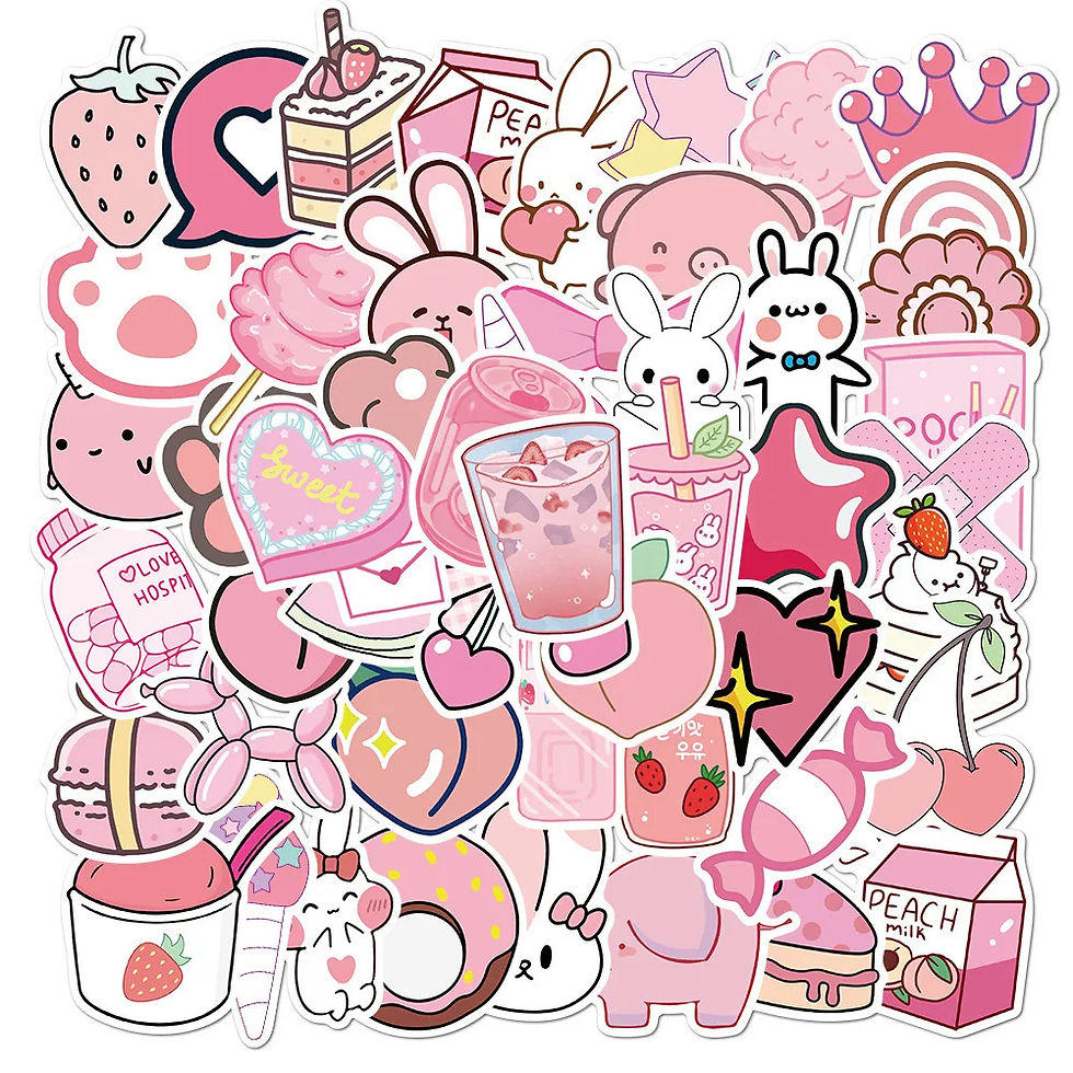 Thumbnail: cute pink large cartoon stickers