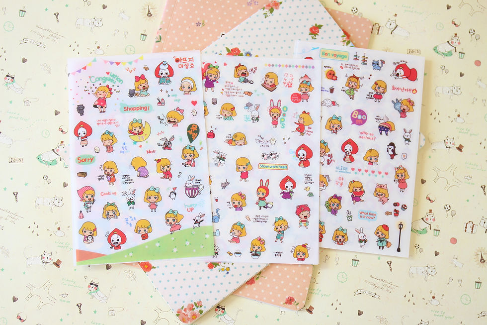 Thumbnail: alice in wonderland cartoon stickers set