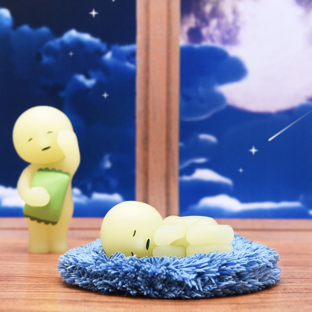 smiski doll mini figure - bed series