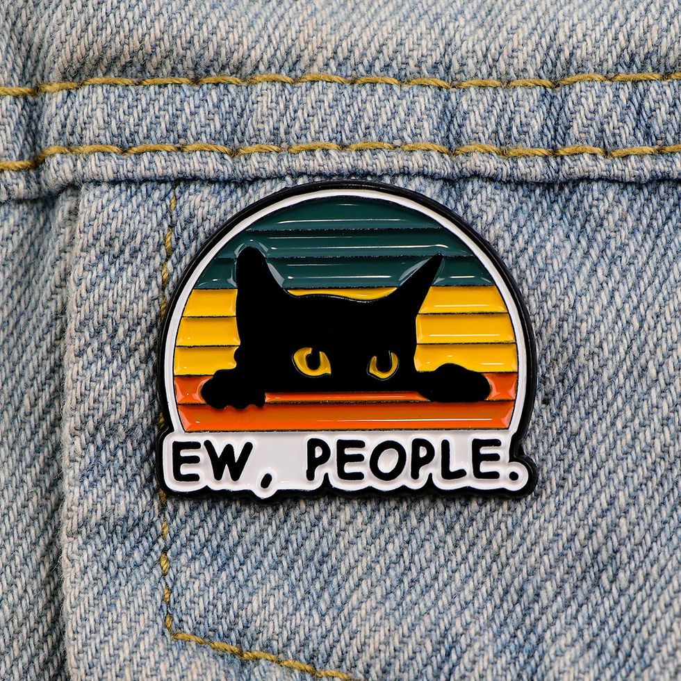 Thumbnail: ew people cat enamel pin badge