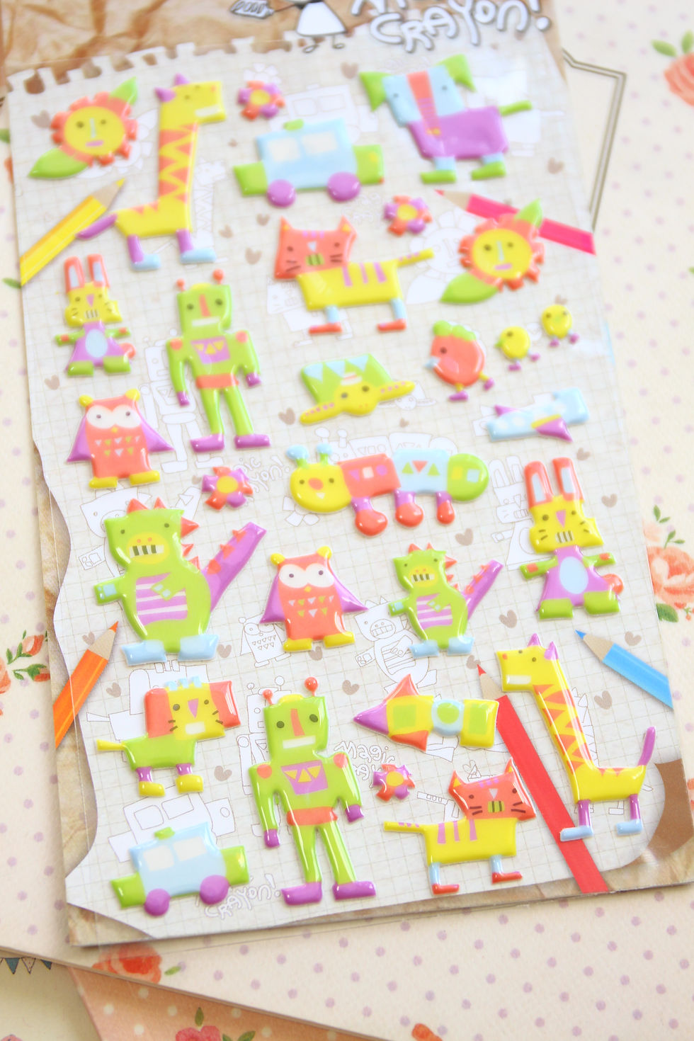 Thumbnail: magic crayon cartoon animal puffy stickers