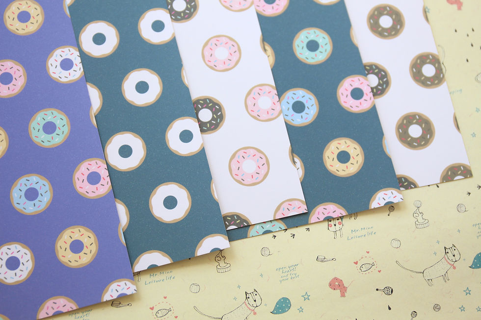 Thumbnail: set 02 cute donut patterns printed card stock