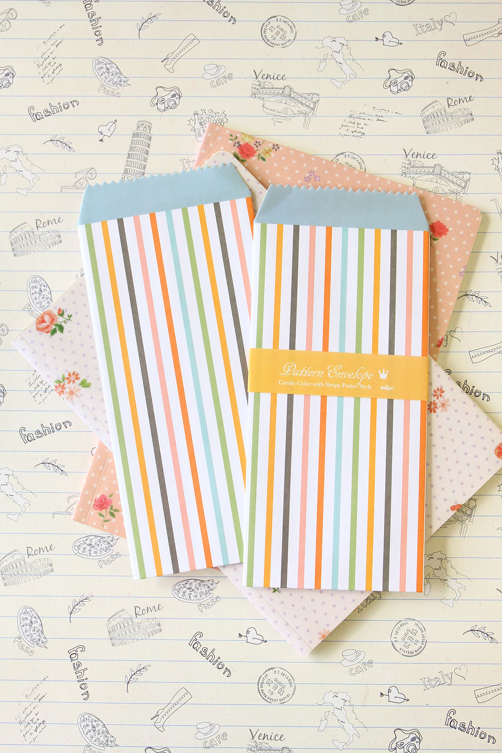 pin stripes sweet pattern tall envelopes